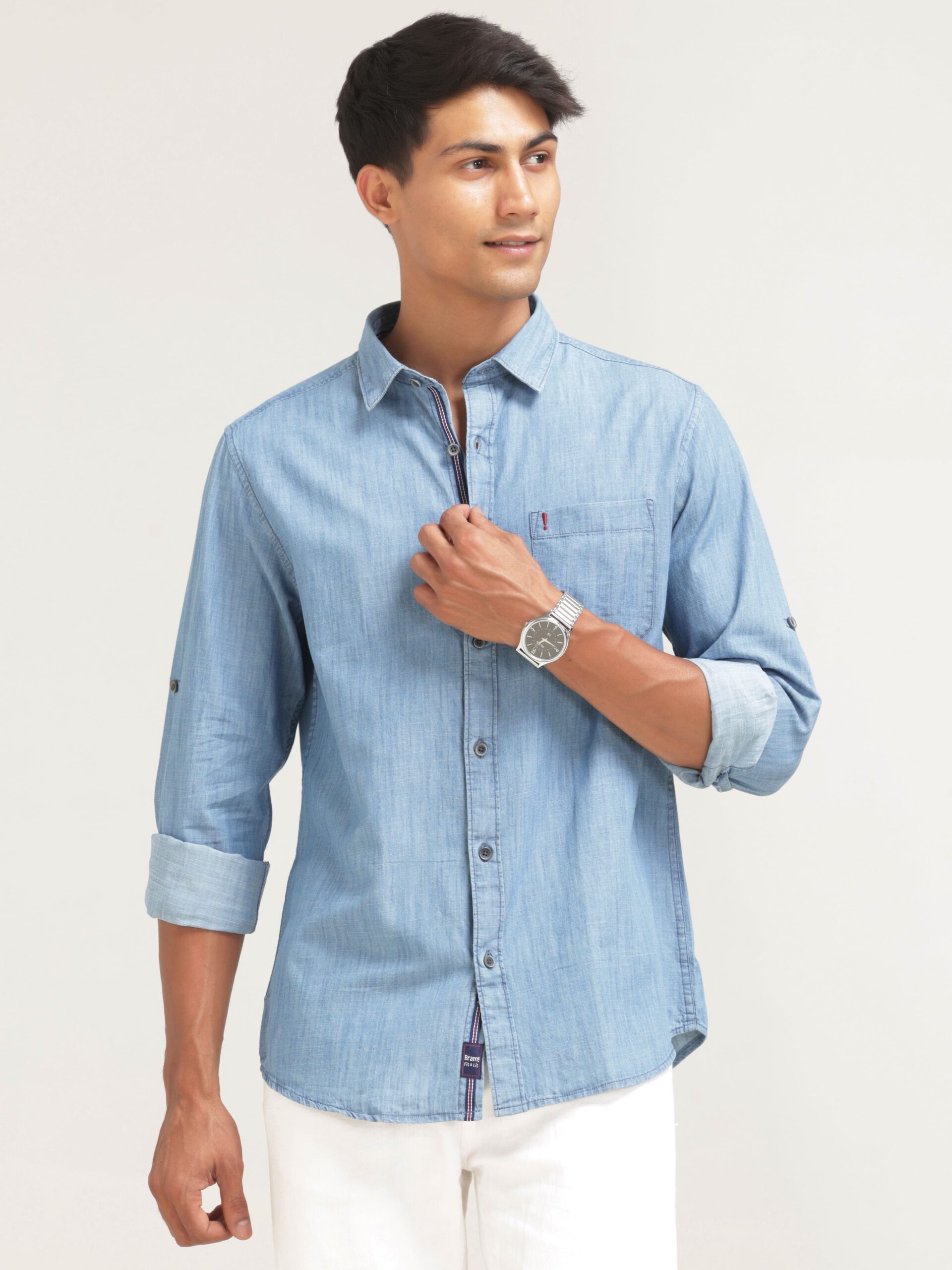 Full-Sleeve Blue Shirt Regular Fit