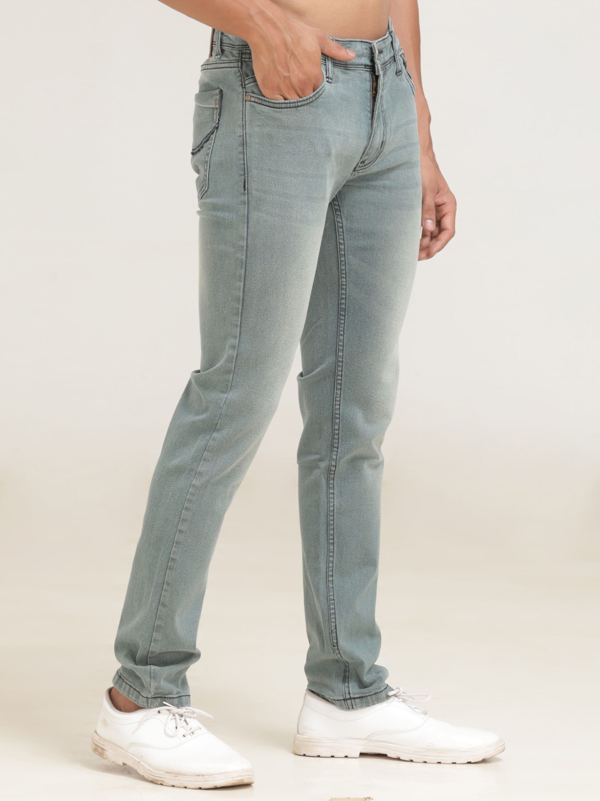 Full Length Denim Light Green Jeans